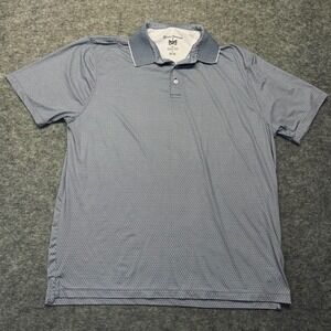 Hickey Freeman Golf Polo Mens XL Stretch Performance Polyester Blue Geometric
